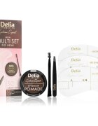 Delia Cosmetics Eyebrow Expert Zest set za oblikovanje obrvi odtenek 3.0 Dark Brown 3 kos