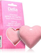 Delia Cosmetics Fizzing Bath Heart Wild Strawberry kroglica za kopel z jagodnim okusom 100 g