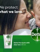 Dettol Hydrate Liquid Hand Wash polnilo za brezstični dozirnik mila Aloe Vera 250 ml