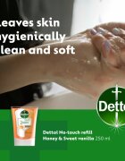 Dettol Soft on Skin Kids No-Touch Refill polnilo za brezstični dozirnik mila Honey & Vanilla 250 ml