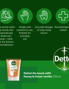 Dettol Soft on Skin Kids No-Touch Refill polnilo za brezstični dozirnik mila Honey & Vanilla 250 ml