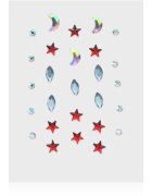 Diva & Nice Cosmetics Face Stones nalepke za obraz Red Stars 35 kos