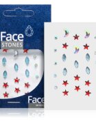 Diva & Nice Cosmetics Face Stones nalepke za obraz Red Stars 35 kos