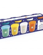 DJECO 4 Tubs of Play Dough barvna kovinska modelirna masa z odsevi 18m+ 4 kos