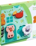 DJECO Wooden Block Puzzle Mouki sestavljanka 12m+ 1 kos