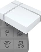 Dooky Luxury Memory Box Double Frame Handprint set za odtis dojenčkovih dlani in stopal 1 kos
