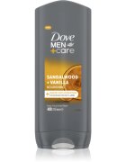 Dove Men+Care Sandalwood&Vanilla gel za prhanje za obraz telo in lase za moške 400 ml