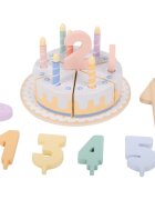 eliNeli Birthday Cake igrača iz lesa za otroke 18m+ 21 kos
