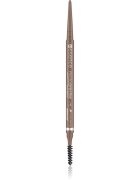 essence Micro Precise vodoodporen svinčnik za obrvi s krtačko odtenek 02 Taupe 0.05 g