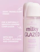 essence milky GLAZED vlažilna podlaga za make-up s posvetlitvenim učinkom 50 ml