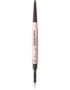 Eveline Cosmetics Brow & Go! vodoodporen svinčnik za obrvi s krtačko 2v1 odtenek Dark Brown 4 g