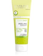 Eveline Cosmetics Clean Shot 10% Complex of AHA BHA and PHA nežni piling proti nepravilnostim na koži 75 ml