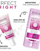 Eveline Cosmetics Perfect Bright SPF 50 zaščitna matirajoča krema za obraz SPF 50 30 ml