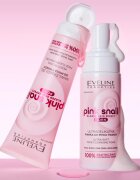 Eveline Cosmetics Pink Snail Glazed Skin Effect nežna čistilna pena za obraz 150 ml