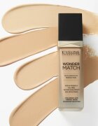 Eveline Cosmetics Wonder Match dolgoobstojni tekoči puder s hialuronsko kislino odtenek 12 Light Natural 30 ml