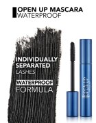flormar Open Up Waterproof Mascara vodoodporna maskara za privihanje in ločevanje trepalnic 12 ml