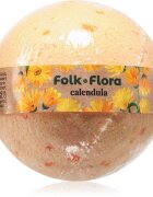 Folk & Flora Calendula šumeča kopalna kroglica z ognjičem 130 g