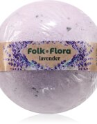Folk & Flora Lavender kroglica za kopel s pomirjajočim učinkom 130 g