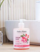 Folk & Flora Rosehip & Hawthorn kremasto tekoče milo za občutljivo kožo 500 ml