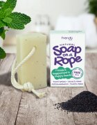 Friendly Soap Soap on a Rope Peppermint & Poppy Seeds naravno milo na vrvici 95 g