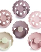 FRIGG 6-Pack Pacifiers Round Silicone Size 2 duda Blooming Love 6 kos