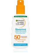 Garnier Ambre Solaire Sensitive Advanced zaščitno mleko za sončenje v pršilu SPF 50+ za občutljivo kožo 150 ml