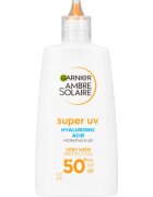 Garnier Ambre Solaire Super UV Hyaluronic Acid lahki zaščitni fluid z vlažilnim učinkom SPF 50+ 40 ml
