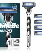 Gillette Mach3 brivnik + nadomestne britvice 5 kos