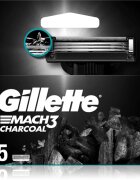Gillette Mach3 Charcoal nadomestne britvice 5 kos
