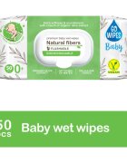 GoWipes Baby Natural Fibers otroški nežni vlažni robčki za občutljivo kožo 0+ 50 kos