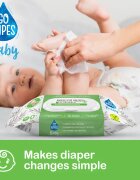 GoWipes Baby Natural Fibers otroški nežni vlažni robčki za občutljivo kožo 0+ 50 kos