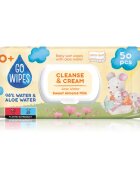 GoWipes Cleanse & Cream Sweet Almond Milk otroški nežni vlažni robčki za občutljivo kožo aloe vera 0+ 50 kos