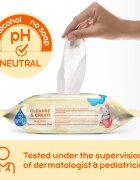 GoWipes Cleanse & Cream Sweet Almond Milk otroški nežni vlažni robčki za občutljivo kožo aloe vera 0+ 50 kos