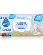 GoWipes Cleanse & Hydrate otroški nežni vlažni robčki za občutljivo kožo aloe vera 0+ 50 kos