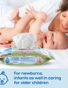GoWipes Cleanse & Hydrate otroški nežni vlažni robčki za občutljivo kožo aloe vera 0+ 50 kos