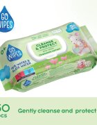 GoWipes Cleanse & Protect Chamomile extract otroški nežni vlažni robčki z aloe vero 50 kos