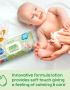 GoWipes Cleanse & Protect Chamomile extract otroški nežni vlažni robčki z aloe vero 50 kos