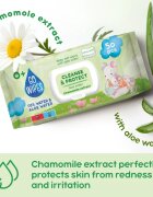 GoWipes Cleanse & Protect Chamomile extract otroški nežni vlažni robčki z aloe vero 50 kos