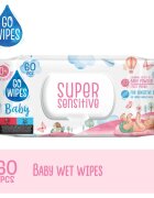 GoWipes Super Sensitive vlažni čistilni robčki za otroke za občutljivo kožo 0+ 60 kos