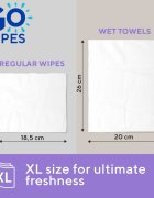 GoWipes Wet Towels osvežujoče vlažne brisačke 26x20 cm 15 kos