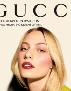 Gucci Beauty Glow Oil-In-Water Tint Liquid Lipstick bleščeča vlažilna tekoča šminka odtenek 308 Lucy Dark Orange 6.5 ml