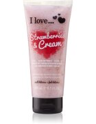 I Love Strawberries & Cream gel za prhanje s piling učinkom 200 ml