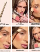 ICONIC London Highlight & Blush Brush obojestranski čopič za rdečilo in obrobljanje 1 kos