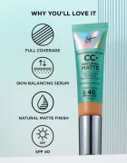 IT Cosmetics Your Skin But Better CC+ Natural Matte CC krema za mat videz SPF 40 Neutral Tan 32 ml