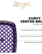 Janeke Curvy "M" Vented Brush ravna krtača za toplotno oblikovanje las 21 x 85 x 4 cm 1 kos