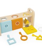 Janod Shape Sorter Box with Keys aktivnostna vstavljanka 18m+ 1 kos