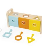 Janod Shape Sorter Box with Keys aktivnostna vstavljanka 18m+ 1 kos