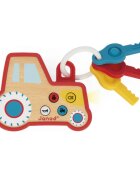 Janod Sound and Light Tractor Keychain aktivnostna igrača iz lesa 18m+ 1 kos