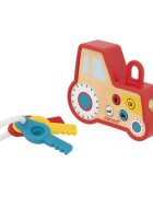 Janod Sound and Light Tractor Keychain aktivnostna igrača iz lesa 18m+ 1 kos