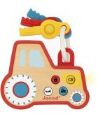 Janod Sound and Light Tractor Keychain aktivnostna igrača iz lesa 18m+ 1 kos